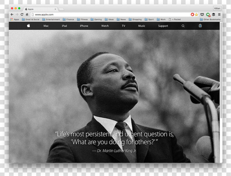 Apple Homepage On Mlk Day   Martin Luther King  HD Png DownloadTransparent PNG