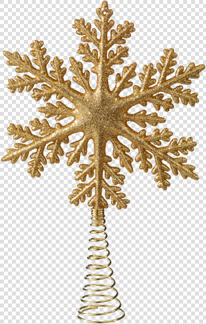 Tree Topper  Snowflake With Glitter  Gold   Christmas Tree Topper Png  Transparent PngTransparent PNG