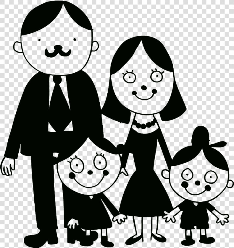 Family Drawing Illustration   Familia Blanco Y Negro Dibujo  HD Png DownloadTransparent PNG
