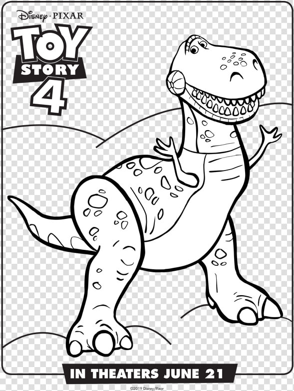 Toy Story 4 Dinosaur   Toy Story 4 Bo Peep Coloring Page  HD Png DownloadTransparent PNG