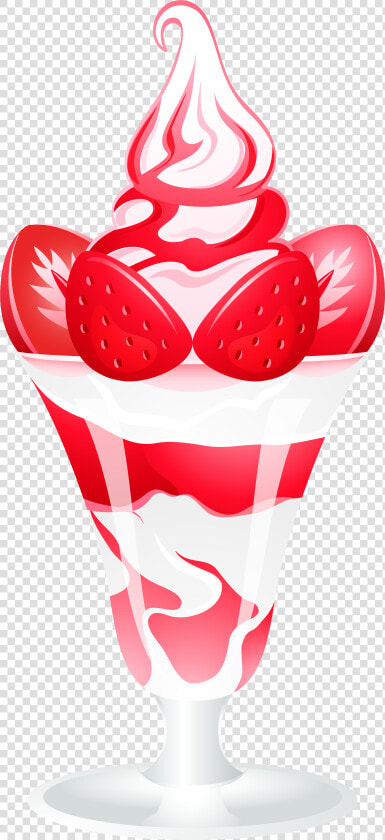 Sundae Clipart Banner   Strawberries And Cream Clip Art  HD Png DownloadTransparent PNG