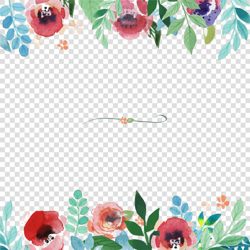 Flower Painting Pattern Floral   Flower Vector Border Frame  HD Png DownloadTransparent PNG
