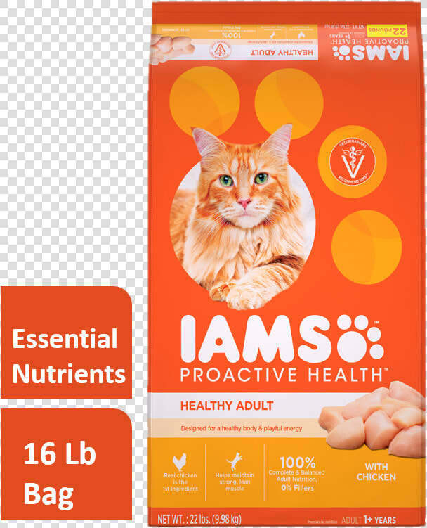 Iams Proactive Health Healthy Adult With Chicken Dry   Iams Cat Food Salmon  HD Png DownloadTransparent PNG