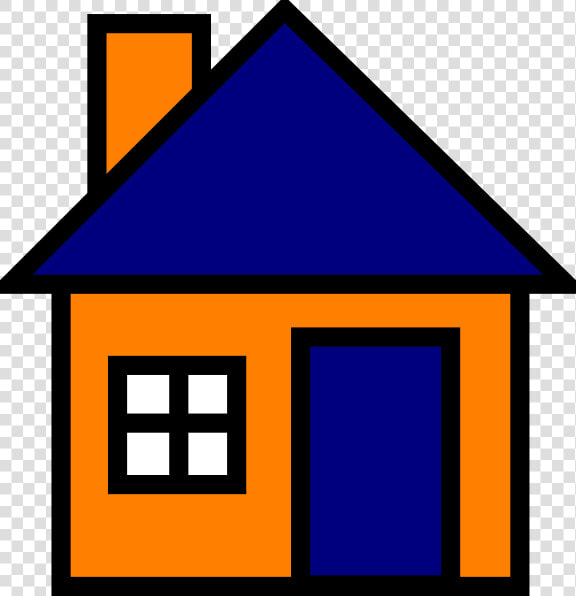 Orange And Blue House Svg Clip Arts   Simple House Clipart  HD Png DownloadTransparent PNG