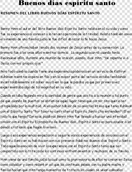 Buenos Dias Espiritu Santo Resumen  HD Png DownloadTransparent PNG