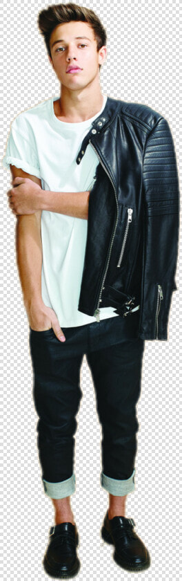 Leather Jacket   Png Download   Cameron Dallas Leather Jacket  Transparent PngTransparent PNG