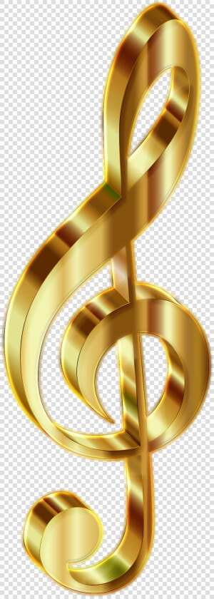 Gold 3d Clef 2 Enhanced No Background Clip Arts   Gold Music Note Png  Transparent PngTransparent PNG