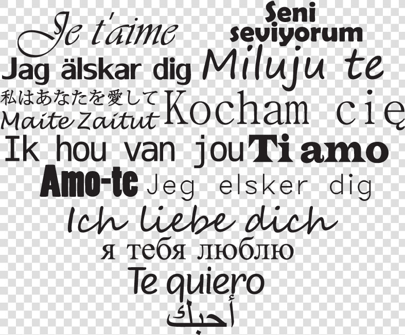 I Love You  Je T Aime  And Ti Amo Image   Calligraphy  HD Png DownloadTransparent PNG