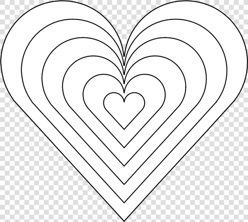 Color Heart Black White Line Art 999px   Rainbow Heart Coloring Page  HD Png DownloadTransparent PNG