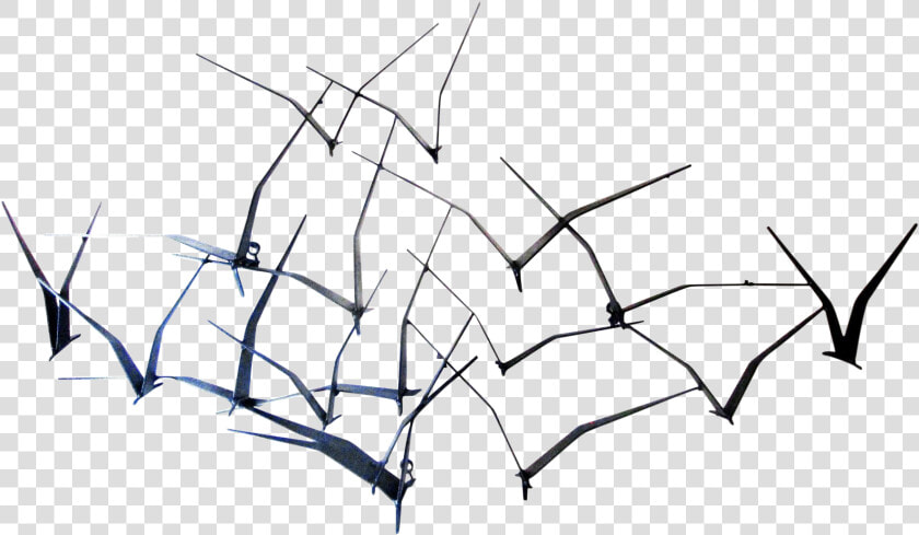 Curtis Jere Black Metal Flying Birds Wall Art   Sketch  HD Png DownloadTransparent PNG