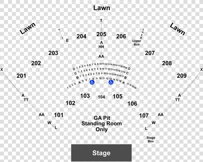 Concord Pavilion Seating Chart With Rows  HD Png DownloadTransparent PNG