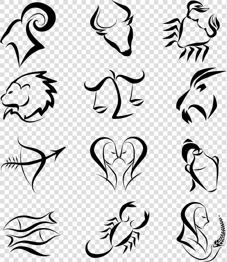 Zodiac Signs Png Clipart Picture   Zodiac Signs Line Art  Transparent PngTransparent PNG