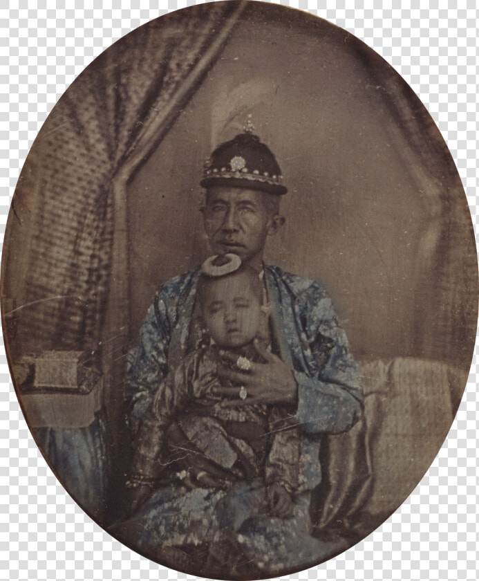 Daguerreotype Of King Mongkut And Daughter  1861   King Mongkut Daguerreotype  HD Png DownloadTransparent PNG