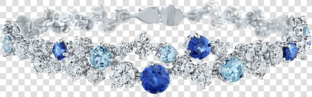Sparkling Cluster By Harry Winston  Sapphire  Aquamarine   Sapphire And Aquamarine Bracelet  HD Png DownloadTransparent PNG