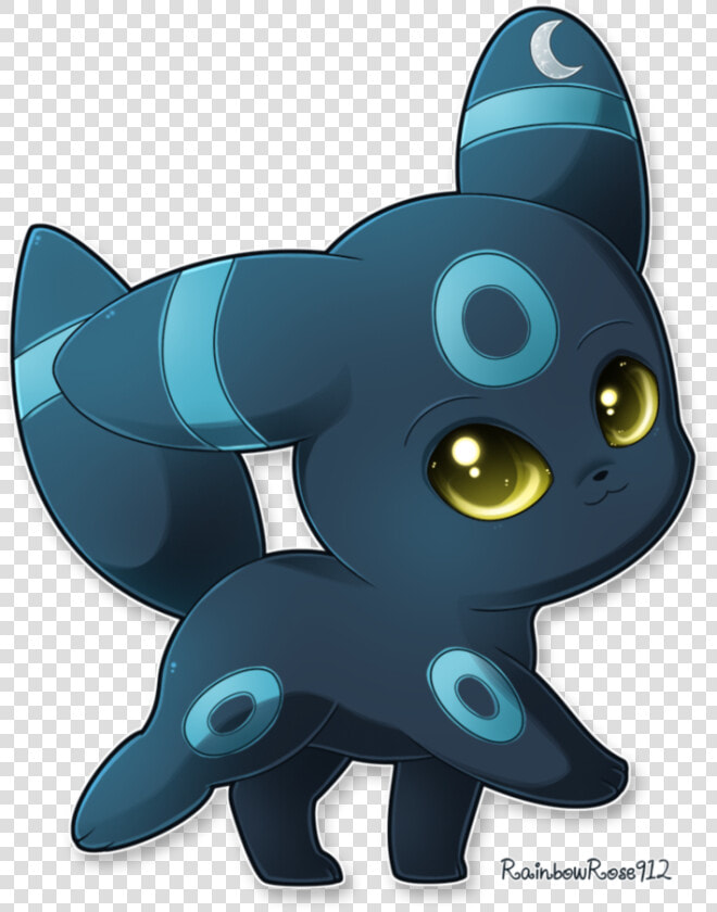 Blue Rings  Not Yellow  And Yellow Eyes Instead Of   Pokemon Shiny Umbreon Chibi  HD Png DownloadTransparent PNG