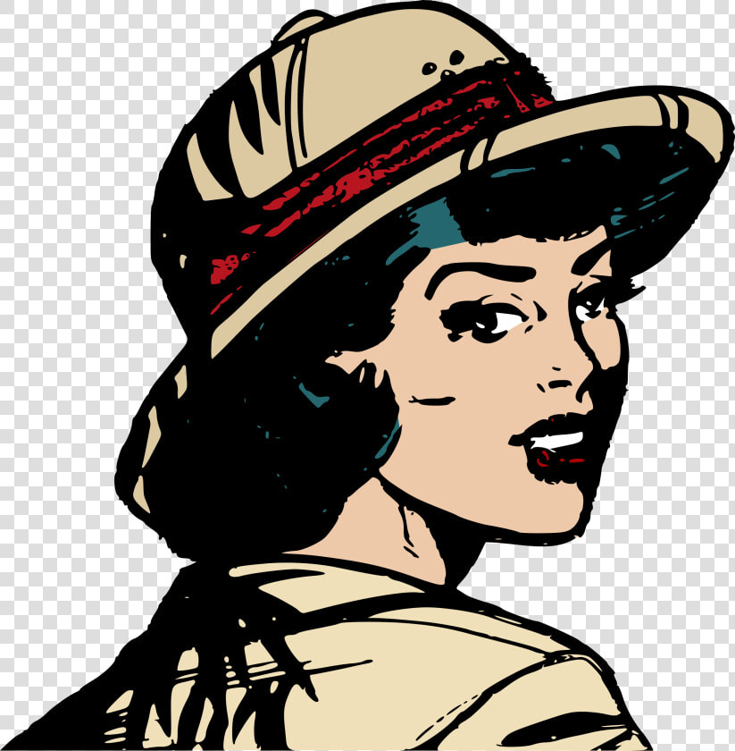Safari Girl Clip Arts   Woman Pith Helmet  HD Png DownloadTransparent PNG