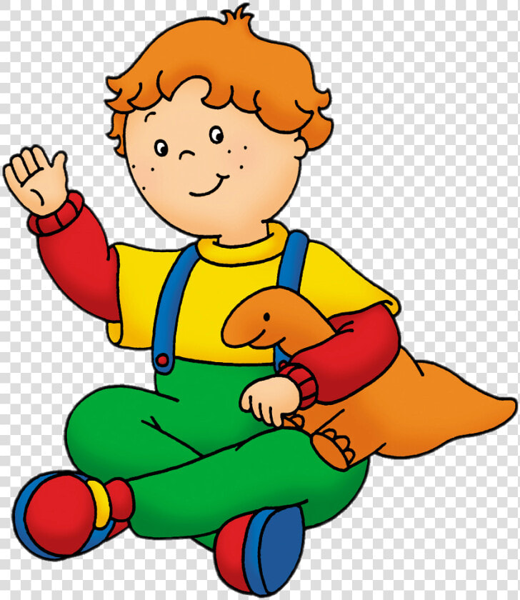 Caillou S Friend Leo Holding Toy Dinosaur   Caillou Characters Names  HD Png DownloadTransparent PNG