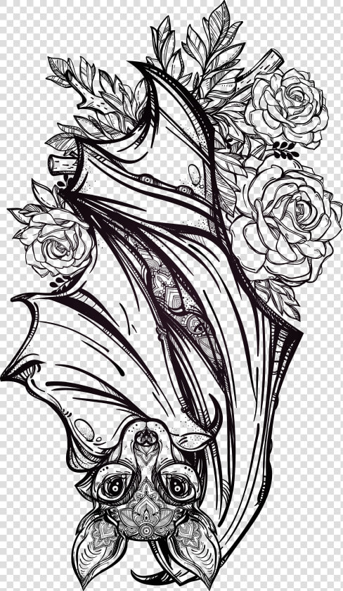 Tattoo Bat Fashion Artist Flash Gothic Hand painted   Gothic Bat Tattoo Designs  HD Png DownloadTransparent PNG