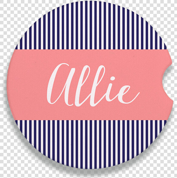 Skinny Stripe Sandstone Ceramic Car Coaster title   Circle  HD Png DownloadTransparent PNG