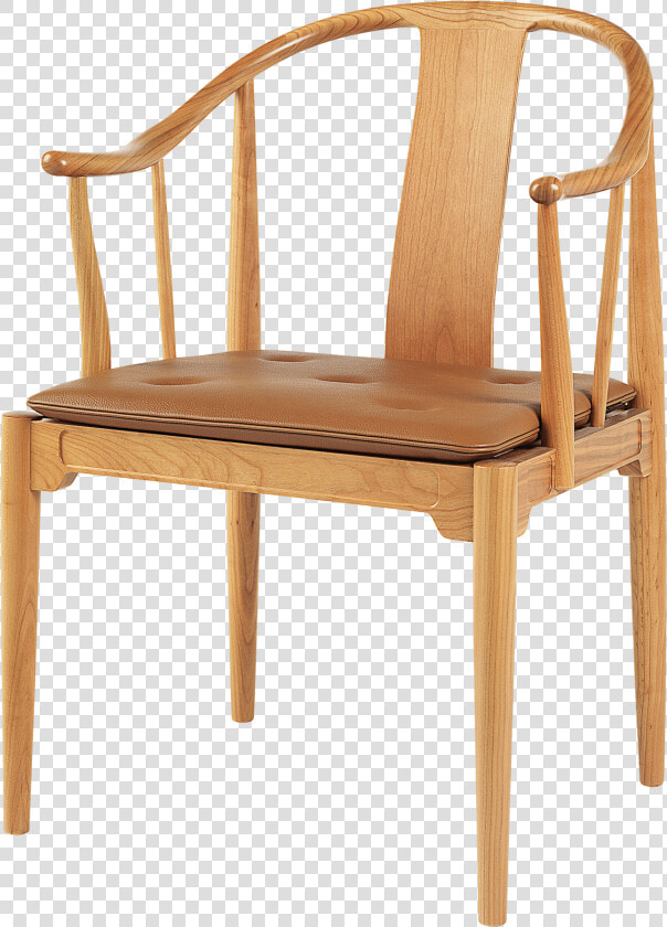 China Chair 4283 Cherry With Walnut Elegance Leather   Hans Wegner Chinese Chair  HD Png DownloadTransparent PNG