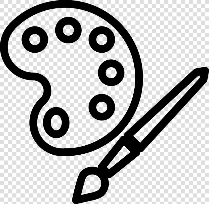 Paint Palette Board With Paint Brush   Paint Brush Outline Transparent Background  HD Png DownloadTransparent PNG