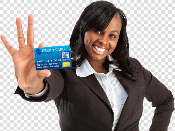 Woman Holding Card   Person Holding A Credit Card  HD Png DownloadTransparent PNG