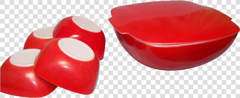 Pyrex Red Square Bowl With Lid  amp  4 Dessert Bowls Set   Plastic  HD Png DownloadTransparent PNG