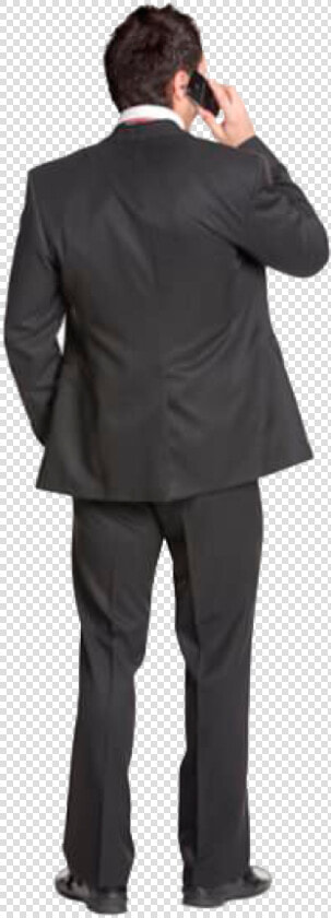 Cutout Man Standing Back Phone   Business Man Back View  HD Png DownloadTransparent PNG