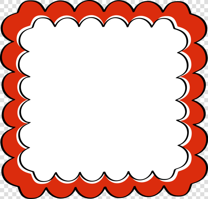 Red Scalloped Frame   Red Scalloped Border Clipart  HD Png DownloadTransparent PNG