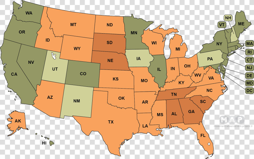 Lgbt Map Usa Contemporary Decoration Movement Advancement   Speed Limit Enforced By Aircraft States  HD Png DownloadTransparent PNG