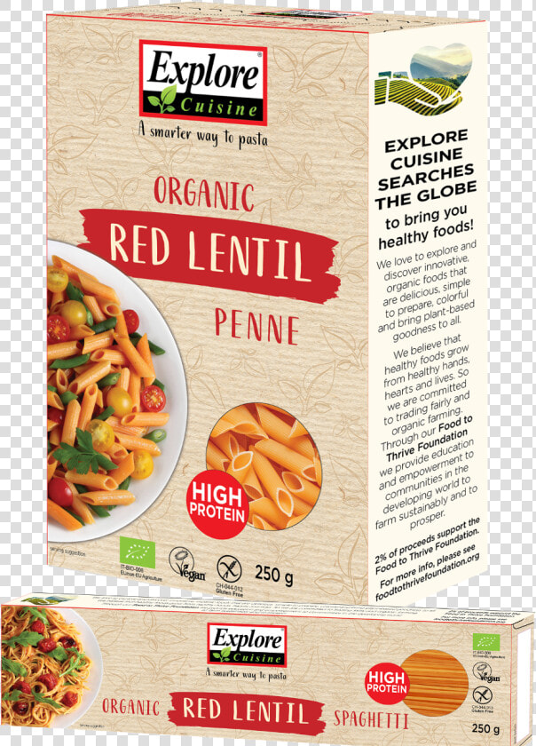 Organic Red Lentil Penne And Spaghetti Data Fancybox   Explore Cuisine  HD Png DownloadTransparent PNG