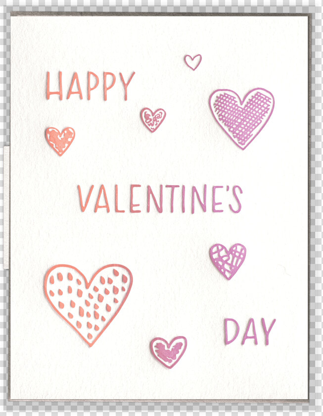 Valentine S Day Hearts Letterpress Greeting Card   Heart  HD Png DownloadTransparent PNG