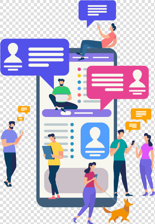 Side Img   People Chatting On Social Media  HD Png DownloadTransparent PNG