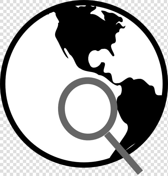 Simple Black And White Earth With Magnifying Glass   Earth Black And White Png  Transparent PngTransparent PNG
