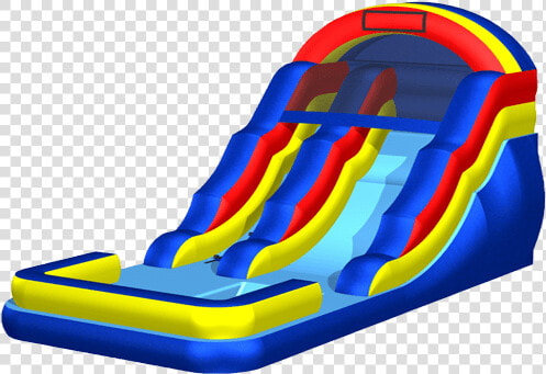 Water Slide 16 Pool Blue Red Yellow   Inflatable  HD Png DownloadTransparent PNG