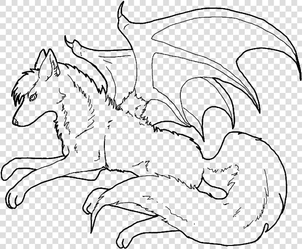 Baby Wolf With Wings Coloring Pages   Horse And Wolf Coloring Pages  HD Png DownloadTransparent PNG