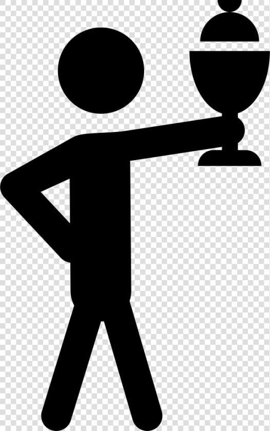 Standing Man Holding Sportive Trophy Cup   Portable Network Graphics  HD Png DownloadTransparent PNG