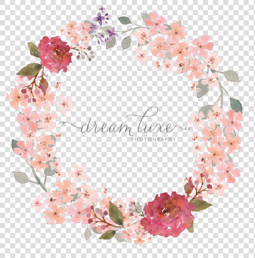 Wedding Invitation Watercolor Painting Wreath Clip   Pink Watercolor Flower Wreath Png  Transparent PngTransparent PNG