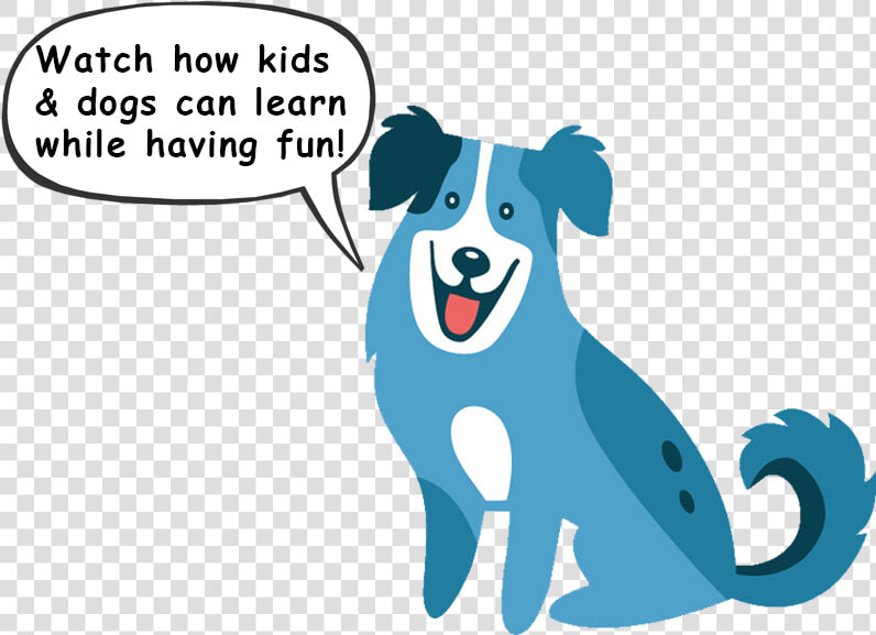 Watch How Kids And Dogs Can Learn While Having Fun1   Cartoon Sitting Dog Png  Transparent PngTransparent PNG