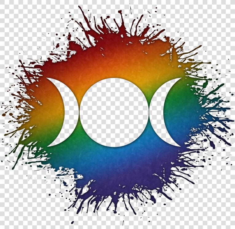 Triple Goddess Moon Symbol Silhouetted Out Of Lgbtq   Rainbow Atheist Symbol  HD Png DownloadTransparent PNG