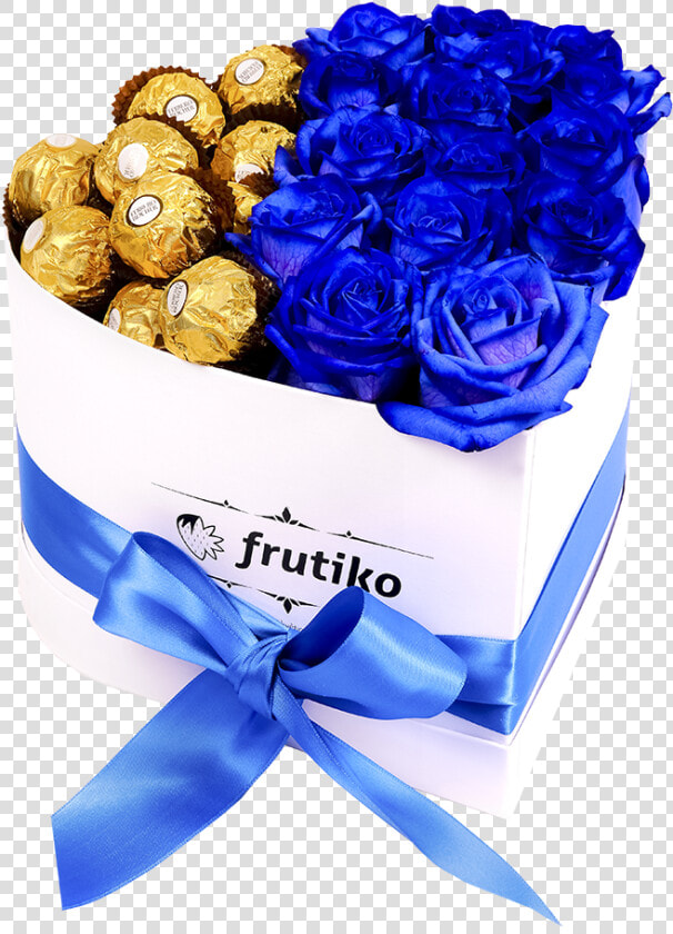 Heart Box Blue Rose Ferrero Rocher  HD Png DownloadTransparent PNG
