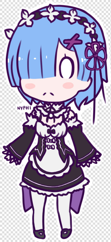 Chibi Rem By Nyphi dae3j6n   Rem Re Zero Chibi  HD Png DownloadTransparent PNG