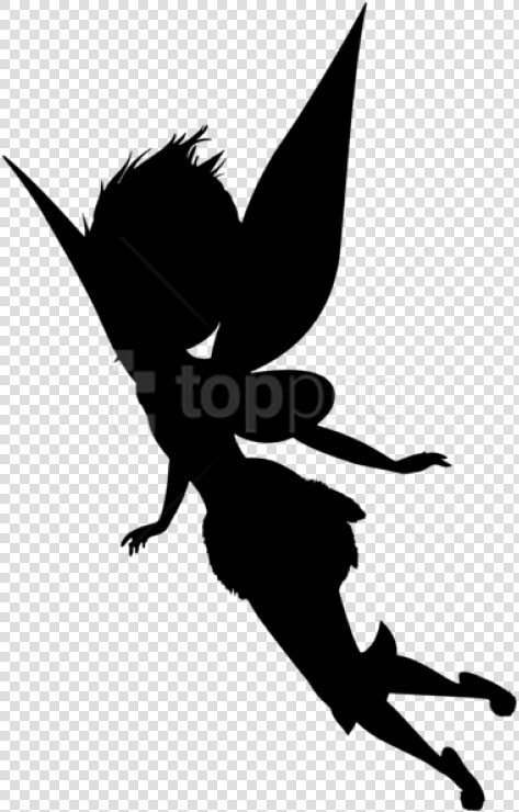 And White fictional Character mythical Creature wing art clip   Fairy Silhouette No Background  HD Png DownloadTransparent PNG