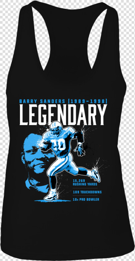 Barry Sanders  1989 1998  Legendary Rushing Yards Touchdowns   Active Tank  HD Png DownloadTransparent PNG
