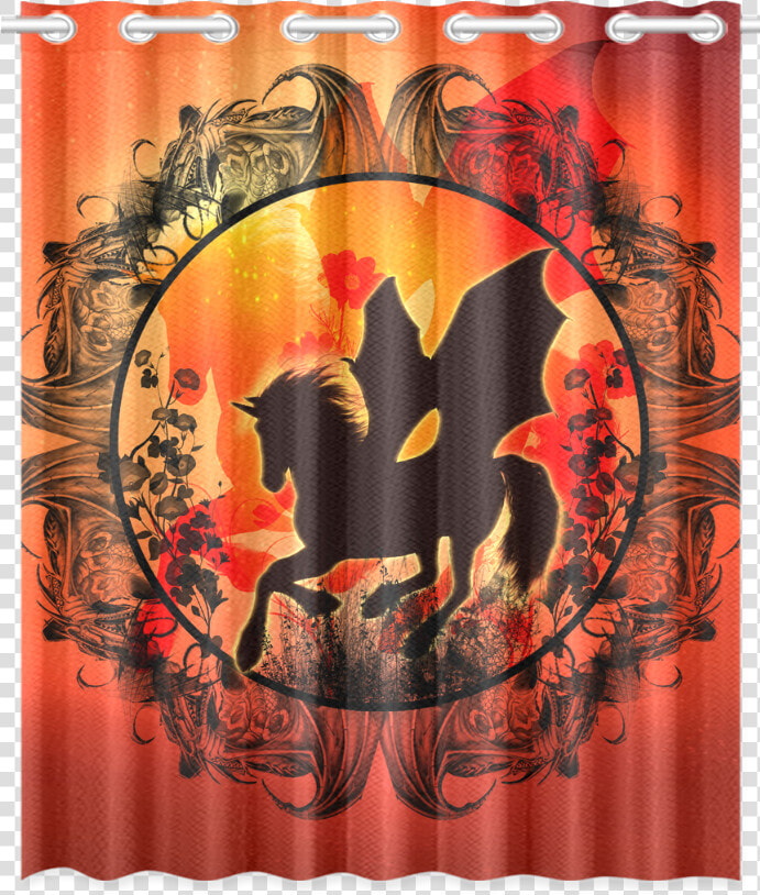Wonderful Black Unicorn Silhouette New Window Curtain   Blackout Rainbow Curtains  HD Png DownloadTransparent PNG