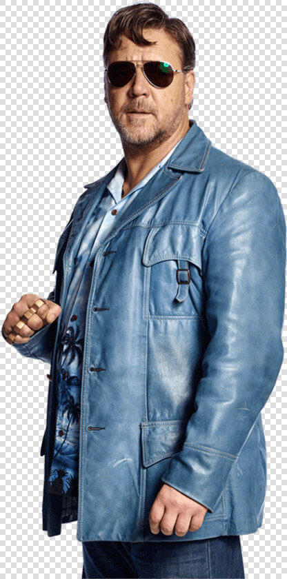 Russell Crowe Blue Leather Jacket  HD Png DownloadTransparent PNG