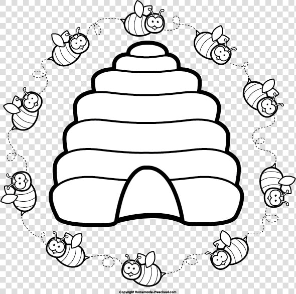 Clip Art Clipart Free Images Image   Bees Hive Clipart Black And White  HD Png DownloadTransparent PNG