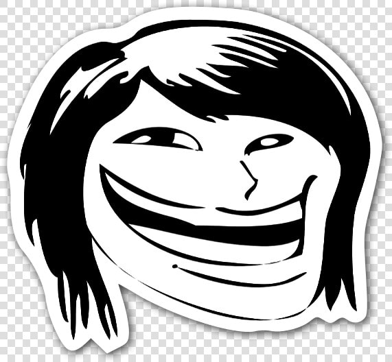 Memes Happy Hair Face Troll Sticker   Girl Troll Face Meme  HD Png DownloadTransparent PNG