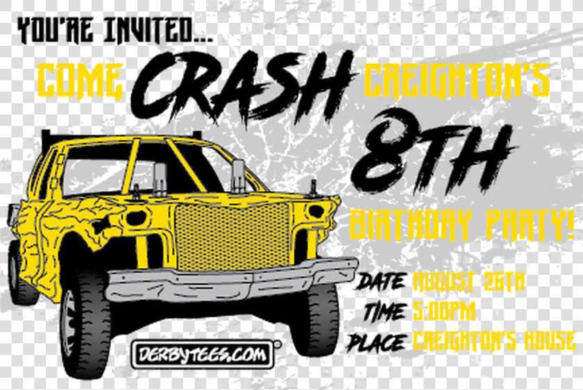 Crash Birthday Party Invitations   Off road Vehicle  HD Png DownloadTransparent PNG