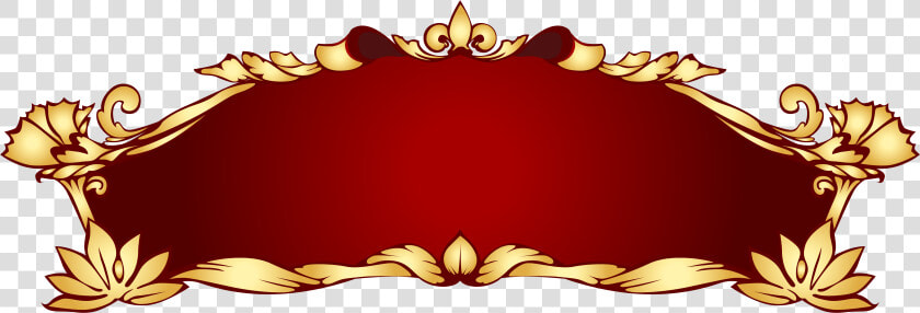 Red Gold Art Nouveau Banner Clip Arts   Clip Art Banner Png  Transparent PngTransparent PNG
